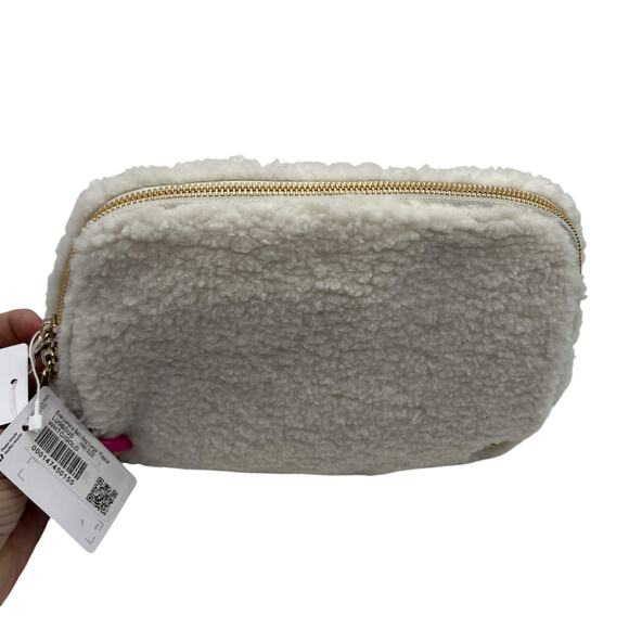 Lululemon Sherpa Fleece Crossbody Everywhere Belt Bag Gold Logo Winter White Y2K - Picture 7 of 16